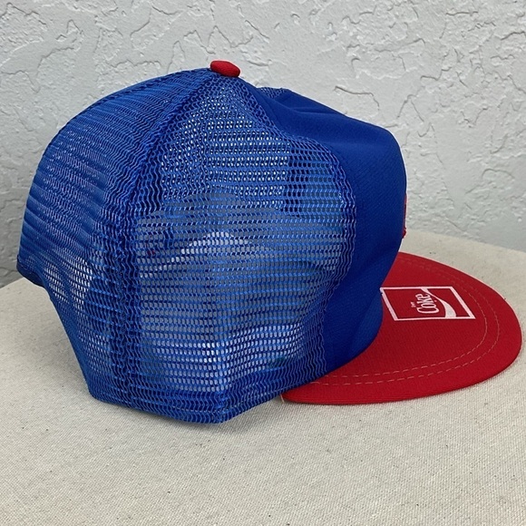Vintage Texas Rangers Coca Cola MLB Snap Back Adjustable Trucker Flat Brim Hat - Picture 5 of 8